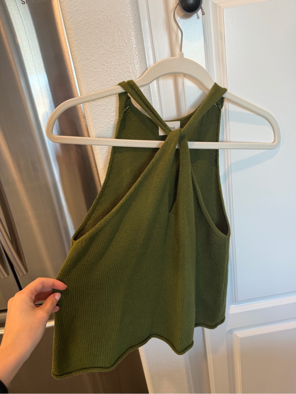 Wilfred Olive Halter Knit Tank Top